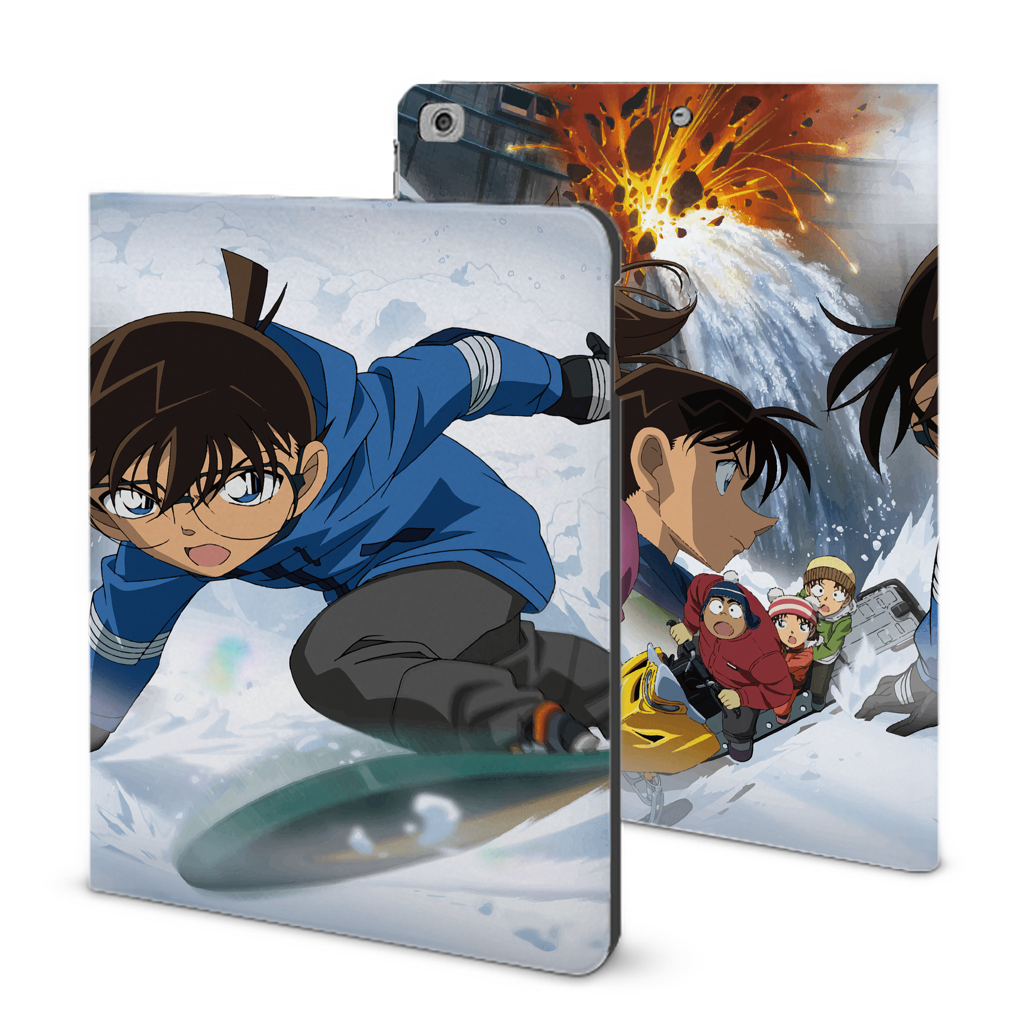 （画像用） 名探偵コナン Detective Conan IPad ケース ブック型 PUレザー TPU 耐衝撃 軽量 薄型 ペン収納なし 全面保護 IPad 各モデル対応